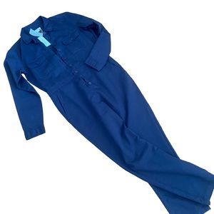 Outerknown Coverall Organic Cotton Linen Blend Blue Jumpsuit Women’s Size Small